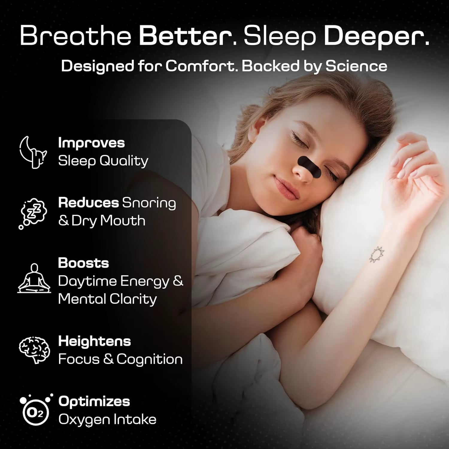 30PCS Nasal Strips for Snoring,Nose Strips for Breathing,Anti Snoring Solution Congestion Relief Nose Tape for Sleeping